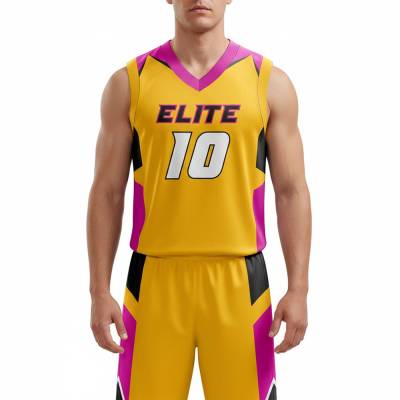Anti Bacterial Breathable Basketball Singlet in Yellow with Plus Size Fit Manufacturers, Suppliers, Exporters in USA (United States)