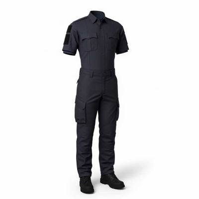 Black Security Uniform Tactical Jumpsuit Durable Woven Fabric Short Sleeve Classic Manufacturers, Suppliers, Exporters in USA (United States)