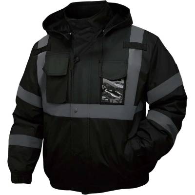 Classic Hooded Safety Jacket Black Reflective High Visibility Professional Manufacturers, Suppliers, Exporters in USA (United States)