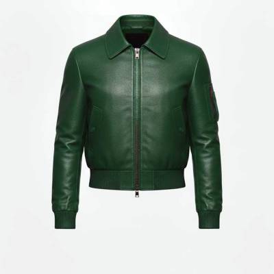 Lightweight Green Cotton Biker Jacket Men Long Sleeves Stylish Zip Manufacturers, Suppliers, Exporters in USA (United States)