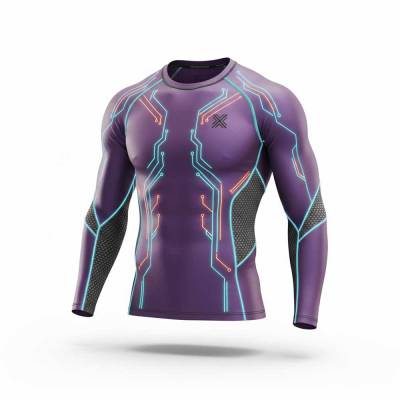 Long Sleeve Compression Shirt Skinny Fit Polyester Spandex Solid Color Manufacturers, Suppliers, Exporters in USA (United States)