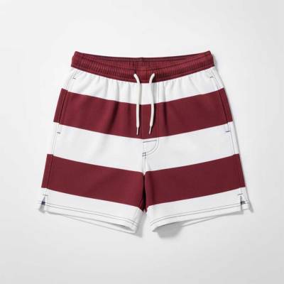 Maroon White Pull on Rugby Shorts Regular Fit Beach Vacation Manufacturers, Suppliers, Exporters in USA (United States)
