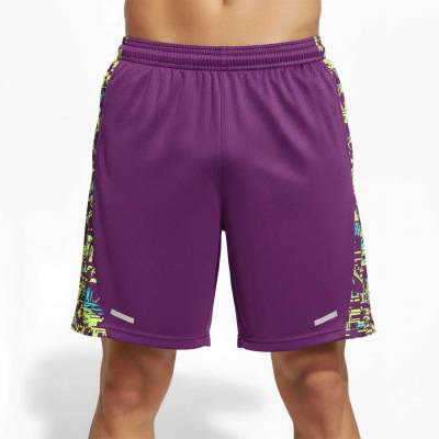 Men Purple Polyester Soccer Shorts Regular Fit Knee Length Sportswear Manufacturers, Suppliers, Exporters in USA (United States)