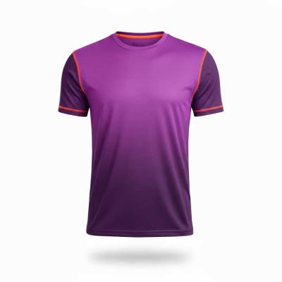 Men Regular Fit Sports T-Shirt Purple Polyester Round Neck Manufacturers, Suppliers, Exporters in USA (United States)