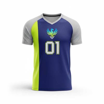 Mens Cut and Sew Volleyball Jersey Athletic Slim Fit Raglan Half Sleeve Polyester Manufacturers, Suppliers, Exporters in USA (United States)