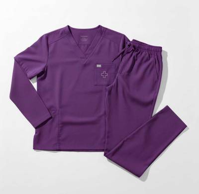 Purple medical scrub clothing with breathable fabric elastic waistband Manufacturers, Suppliers, Exporters in USA (United States)
