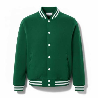 Regular fit varsity jacket green color cotton bomber jacket round neck Manufacturers, Suppliers, Exporters in USA (United States)