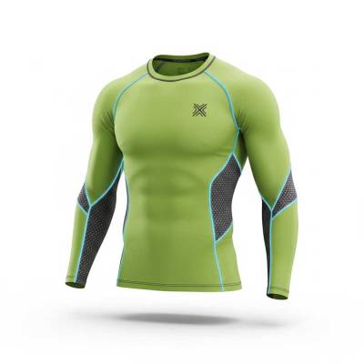 Slim Fit Green Compression Shirt Long Sleeve Printed Imported Lycra Fabric Manufacturers, Suppliers, Exporters in USA (United States)