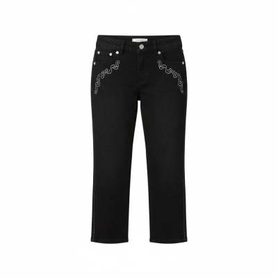 Slim Straight Fit Black Capri Pants with Cropped Inseam and Silver Tone Manufacturers, Suppliers, Exporters in USA (United States)