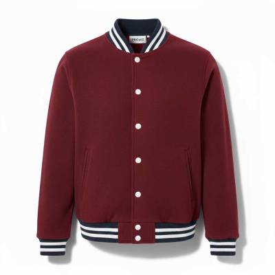 Winter varsity jacket maroon color cotton blend regular fit casual style Manufacturers, Suppliers, Exporters in USA (United States)