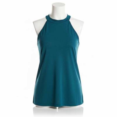 Women Teal Green Polyester Sleeveless Tank Top with High Neck for Gym Manufacturers, Suppliers, Exporters in USA (United States)